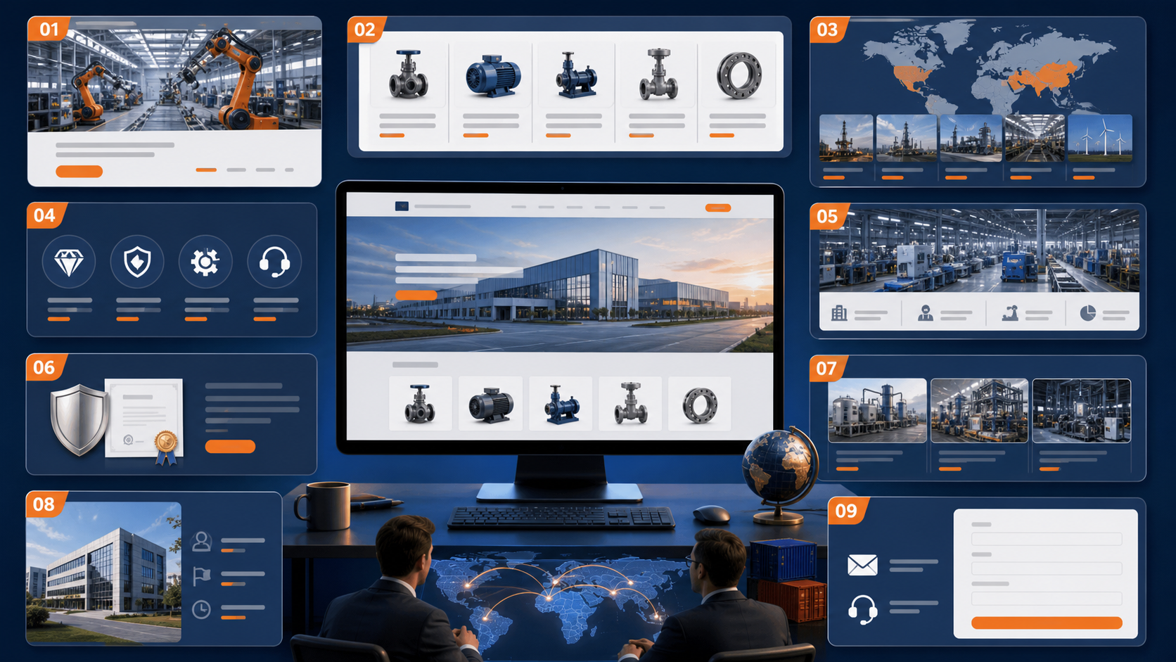 B2B 工厂外贸网站首页九个核心内容模块布局