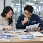 外贸市场人员与工厂产品工程师共同审核真实行业目录资料和提交机会的原创配图